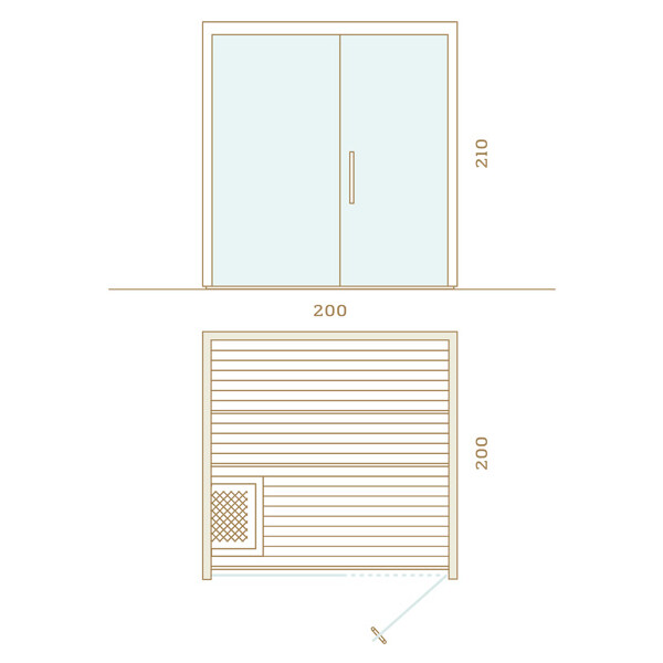 200cm x 200cm