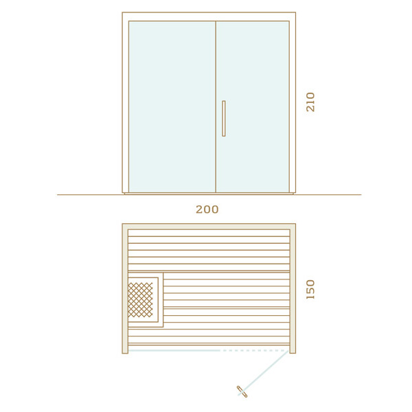 200cm x 150cm